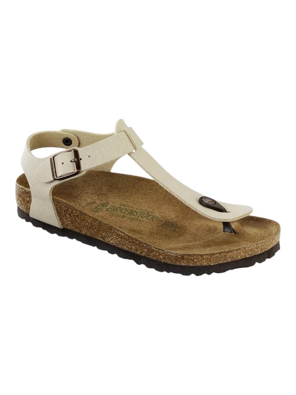 Birkenstock Kairo Thong Sandals Beige Leather Ankle Strap Womens Size 37 (6-6.5)